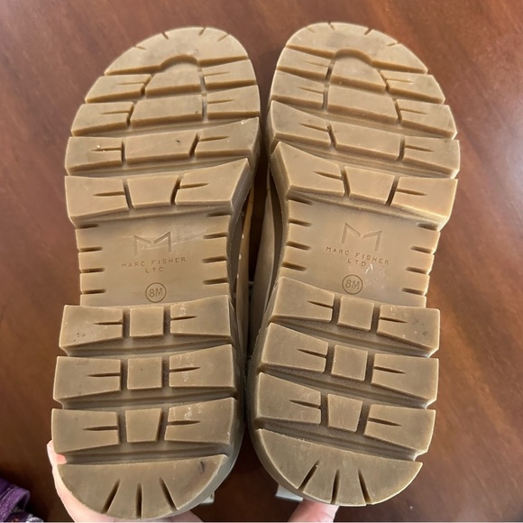 Marc Fisher LTD Womens Cairy Beige Leather Combat & Lace-up Boots Shoes size 8 - Picture 8 of 8